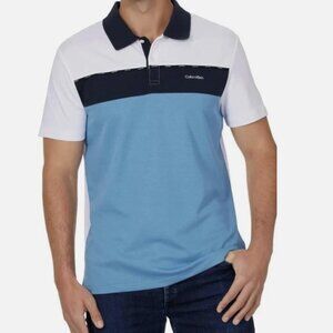 Calvin Klein Men's Polo Shirt Blue Size XXL
